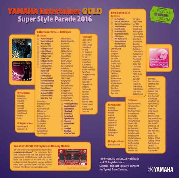 Announcing the new Tyros5 'Entertainer Gold' Super Style Parade 2016