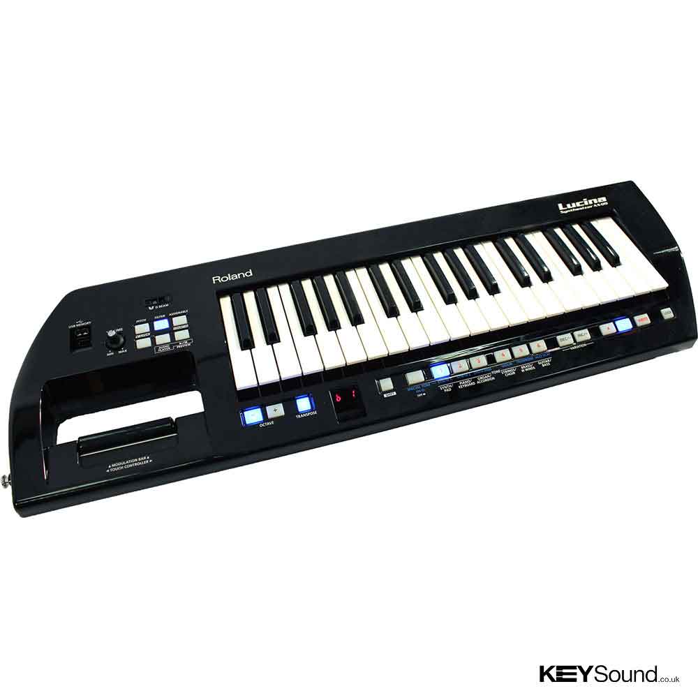 Roland Lucina AX09 Keytar Synthesizer, Black Sparkle - Keysound